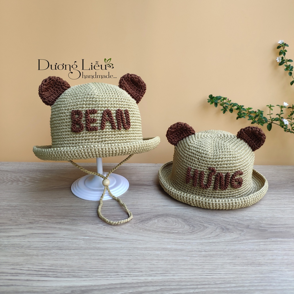 Nón Tai Gấu Handmade Cho Bé (Gắn Tên Theo Yêu Cầu)
