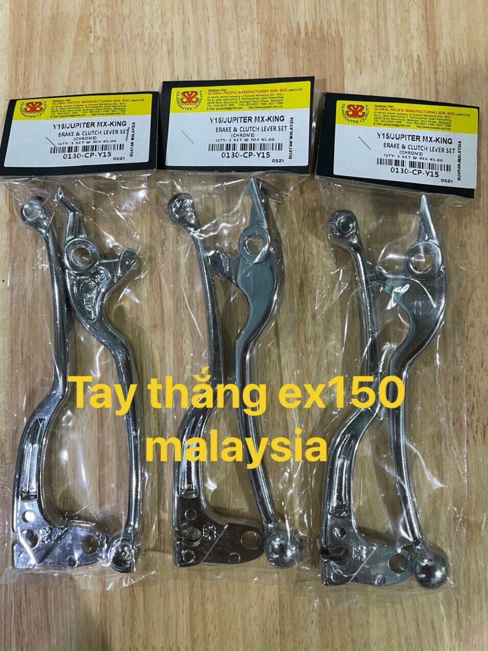 Cặp tay thắng tay côn mẫu zin xi niken sáng bóng cho yamaha exciter 150