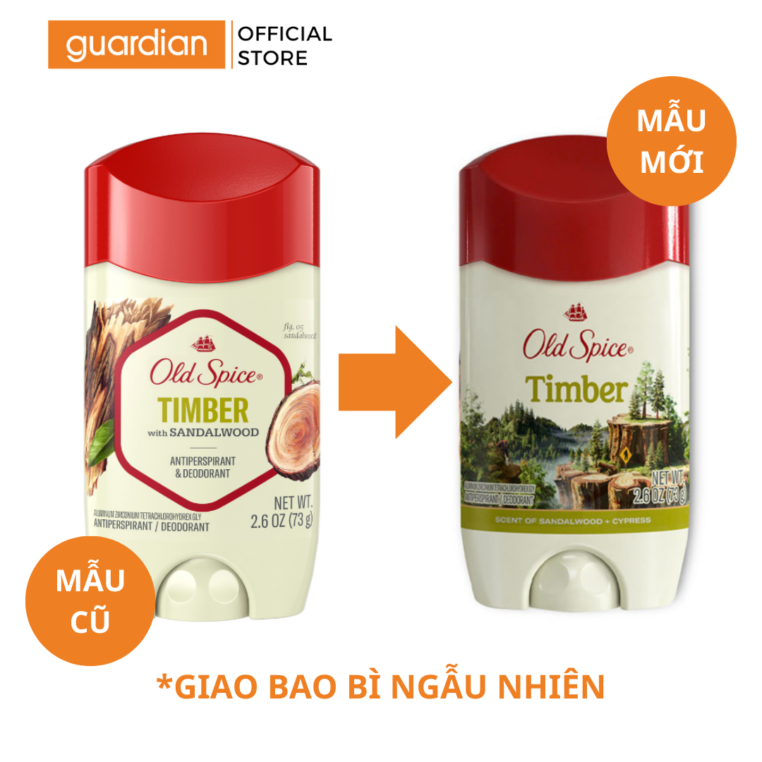 Sáp Khử Mùi Và Giảm Tiết Mồ Hôi Old Spice Timber 73g (Sáp Trắng)