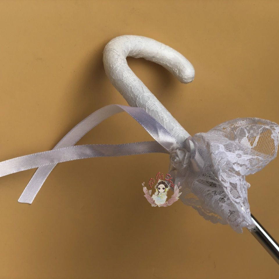 Dù ren trắng dù chụp hình loli đạo cụ 80cm