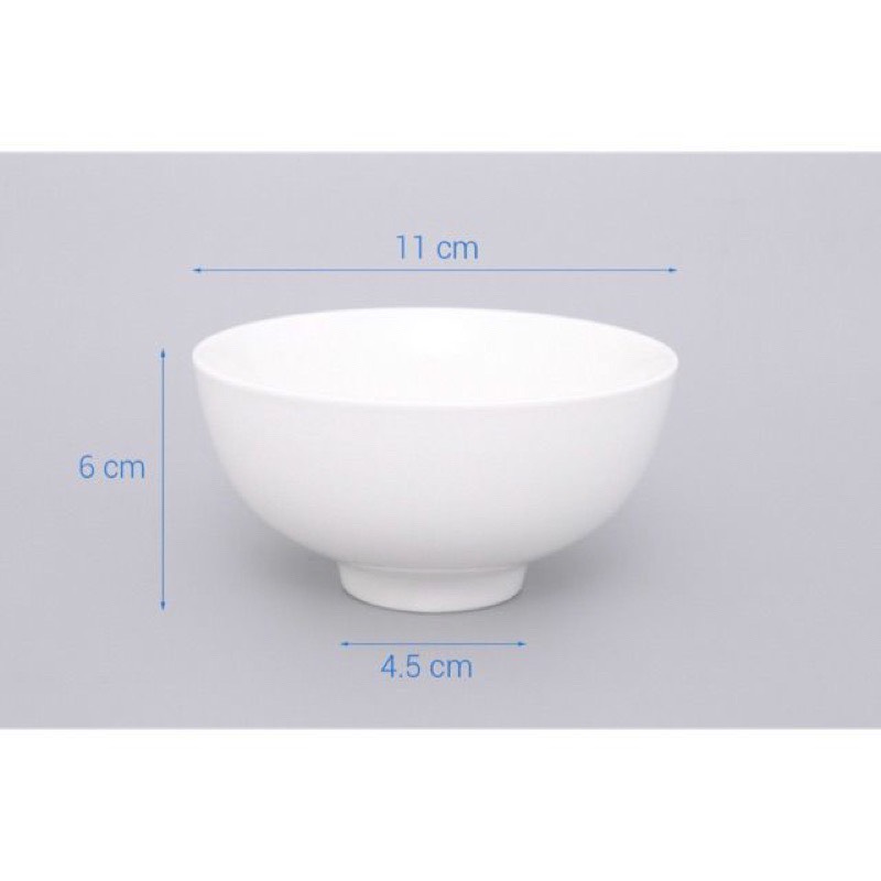 Set 10 Chén Bát Ăn Cơm Sứ Trắng Trơn Hàng Dày