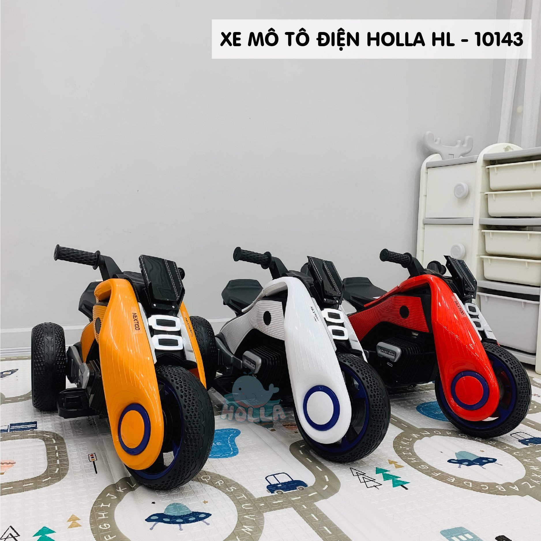 Xe máy điện moto điện Holla - HL 10143 cho bé thỏa sức vận động
