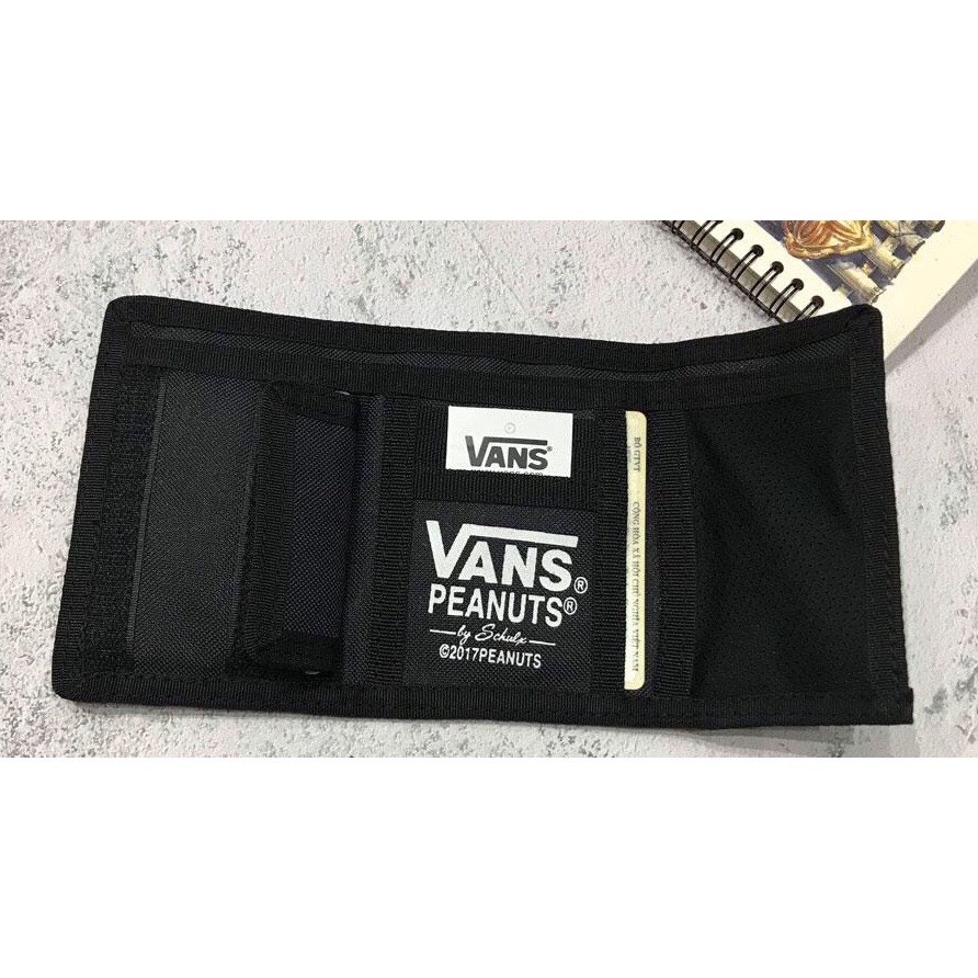 Túi Ví Van.s x Peanuts Slipped Black Wallet Bóp Ví mini Puta Puta