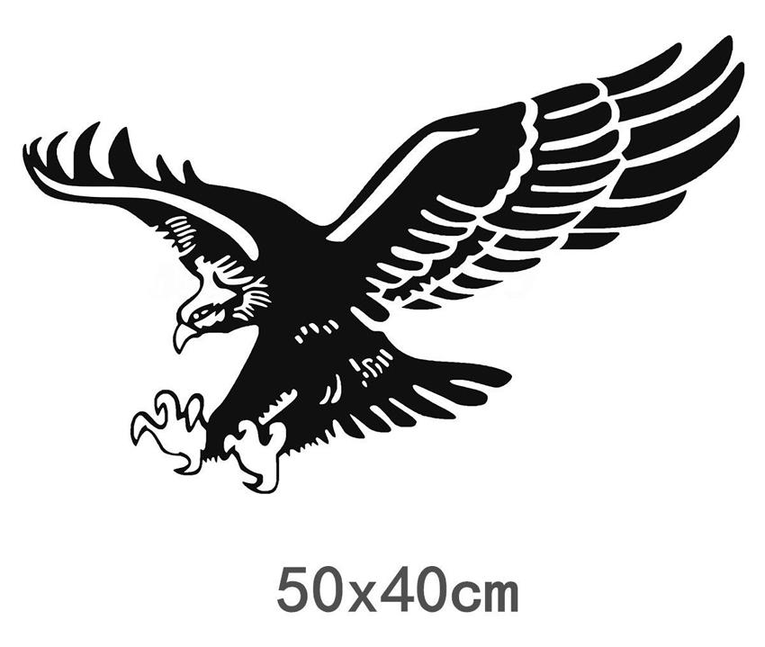 Decal hình Đại Bàng dán xe ( Đen )