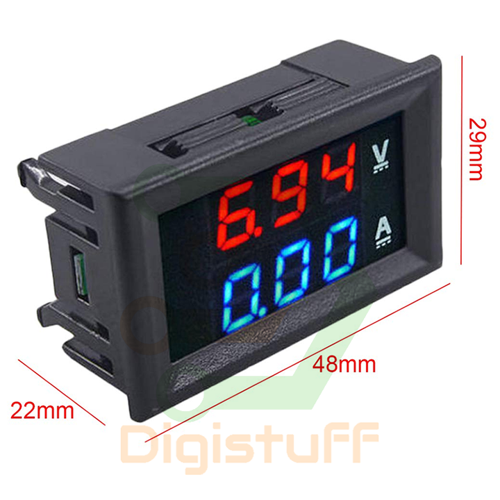 Vôn kế / Ampe kế / Đồng hồ đo mini đo điện DC 50A 10A