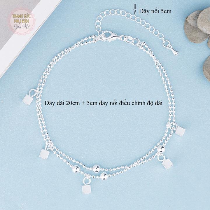 Lắc chân dây đôi hạt vuông LC35