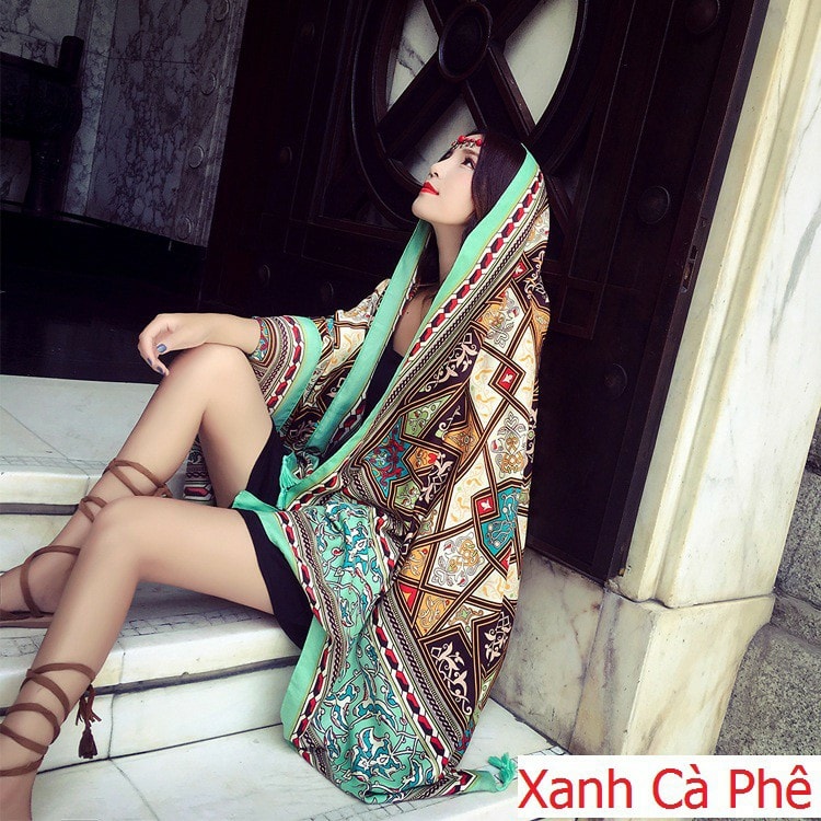 Khăn Choàng Đi Biển Phong Cách Boho Vintage