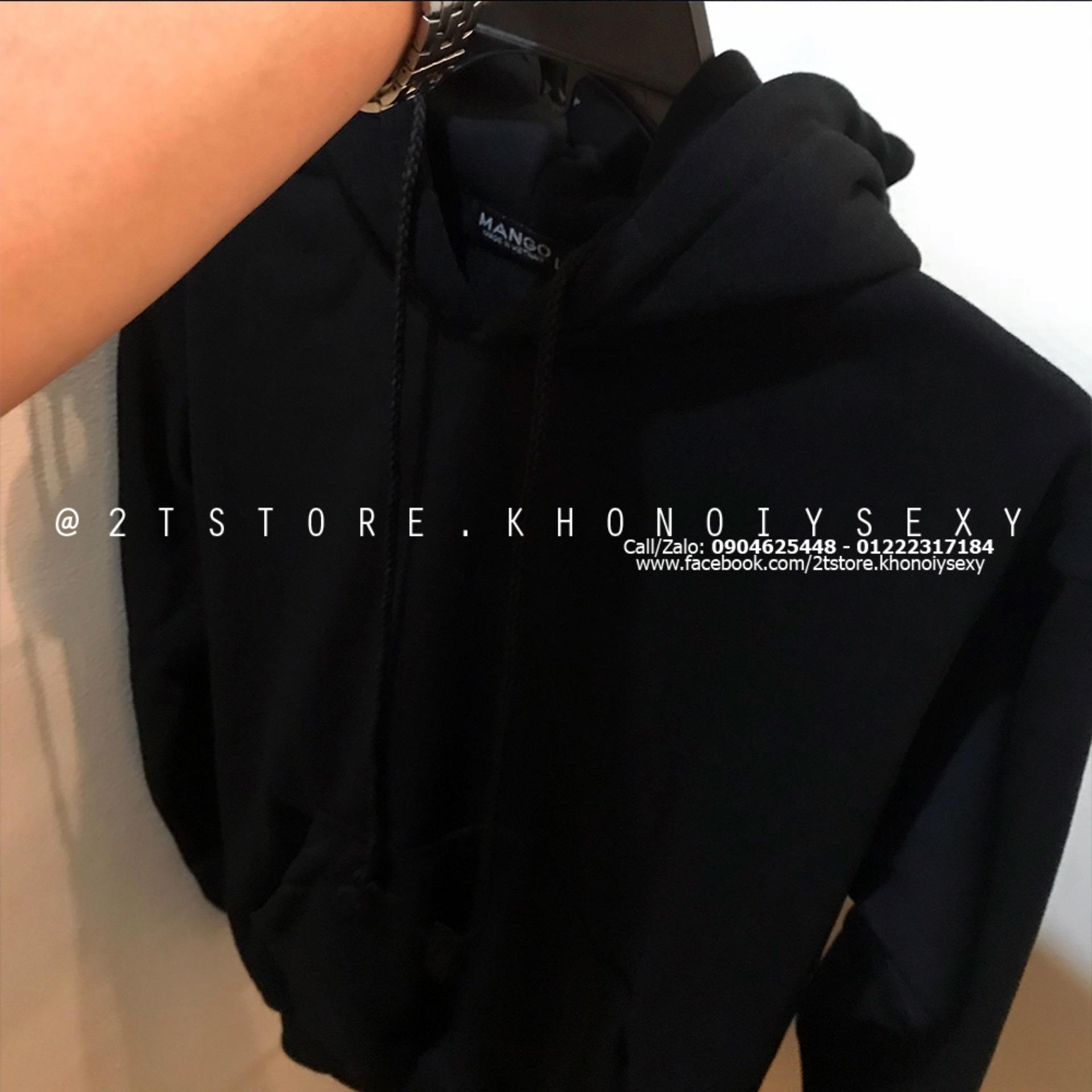 [4.4 HOÀN TIỀN 15%]ÁO KHOÁC HOODIE TRƠN UNISEX - ĐEN