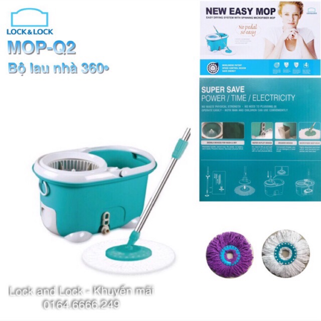 [HCM] BỘ CÂY LAU NHÀ XOAY TAY 360 ĐỘ -MOP-Q2-1