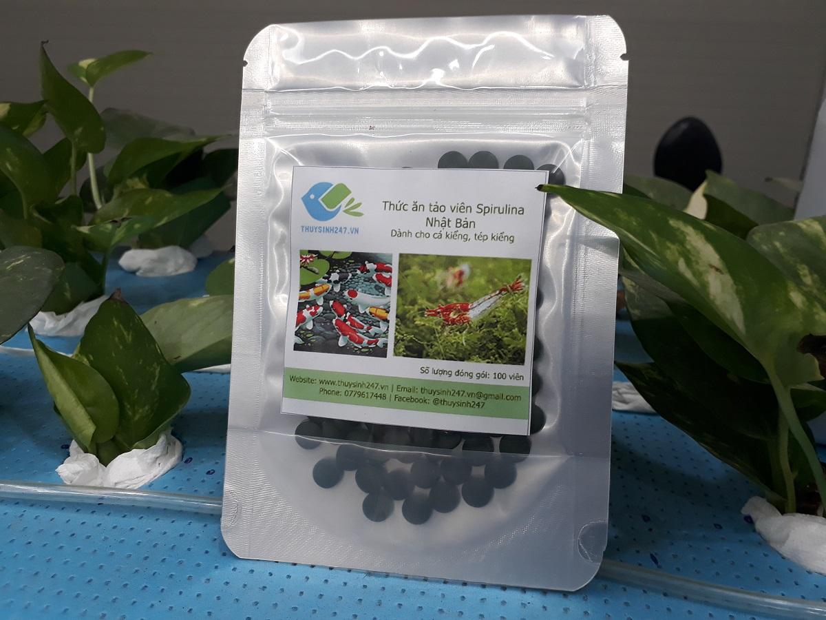 [HCM]Thức ăn tảo viên Nhật Bản dành cho cá kiểng tép kiểng 100 viên