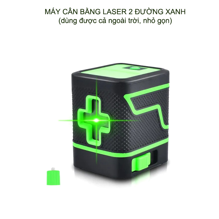 Máy cân bằng laser 2 đường xanh, nhỏ gọn, dùng được ngoài trời