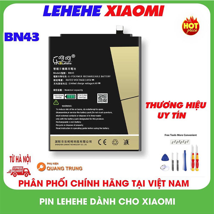 Pin lehehe dành cho xiaomi redmi note 4x BN43