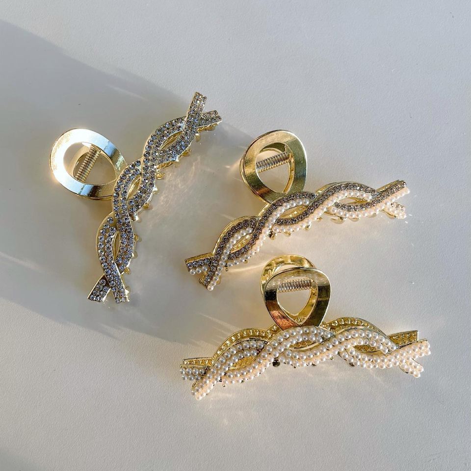 Kẹp tóc twist hạt Hàn Quốc Korea
