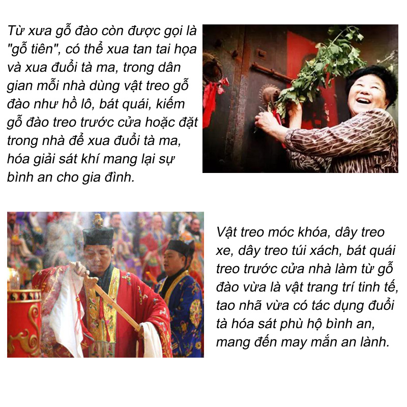 [HCM]Móc chìa khóa gỗ đào thiên nhiên