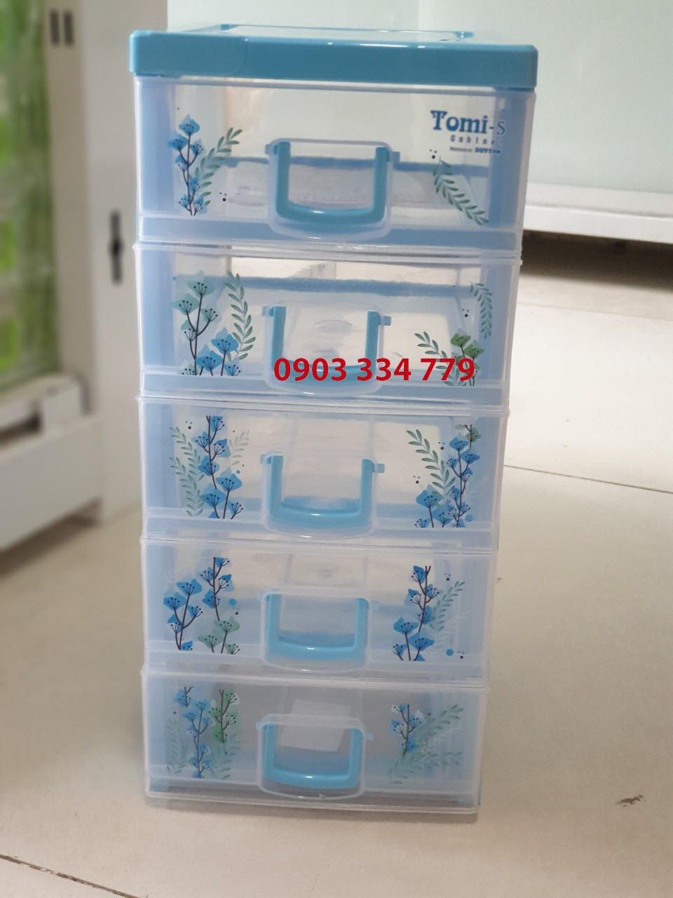 Tủ đựng linh kiện điện tử 5 ngăn 35x18x16cm Xanh ngọc