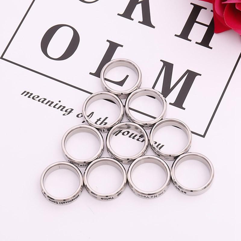 Nhẫn titan twice nhẫn twice nhẫn nam nữ phong cách Hàn Quốc tặng kèm dây đeo