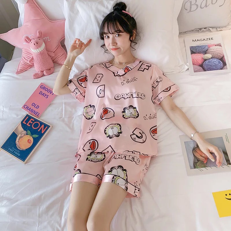 (3) [HCM] [BIGSIZE 3XL-5XL] [Ảnh thật] [M-5XL] [LỤA POLY] Đồ ngủ/mặc nhà lụa đùi cổ tim
