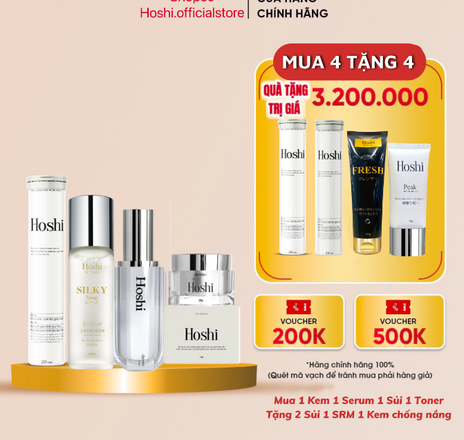 Bộ 3 mờ nám, trắng da Hoshi Nhật Bản cao cấp