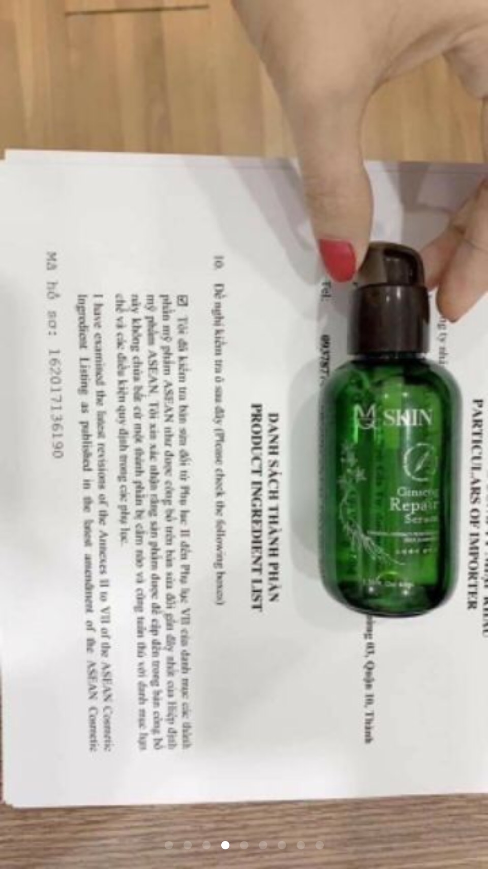 serum thay da nhân sâm mq skin- lột mạnh