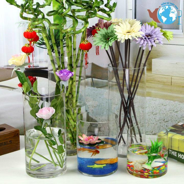 [HCM]Bình bông lọ hoa trụ tròn D10cm x H10cm  + TẶNG KÈM DÂY SƠ DỪA TRANG TRÍ