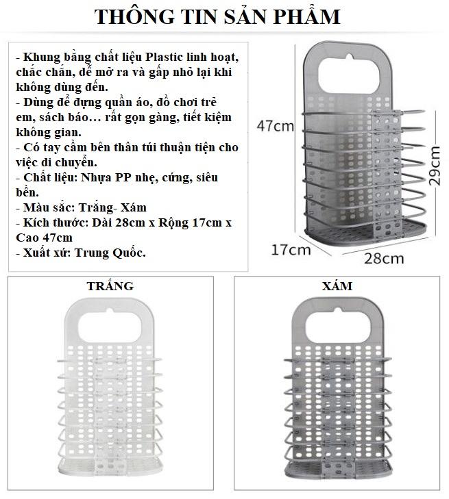 Giỏ TREO TƯỜNG đưng đồ tiện ích gấp gọn