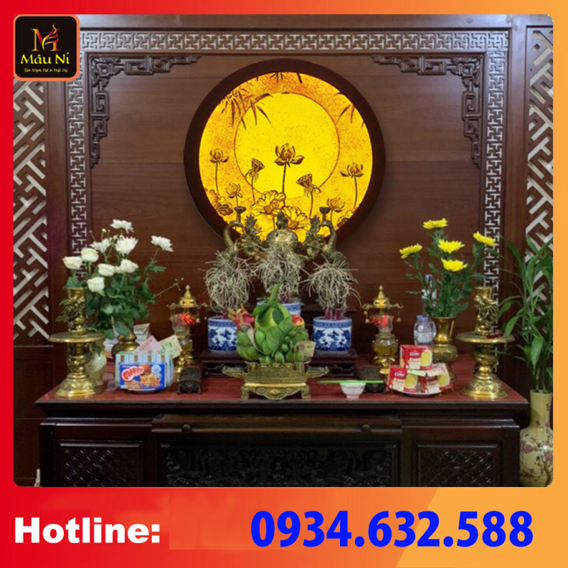 ĐÈN THỜ Tranh Trúc Chỉ In Mâu Ni, tròn Nhiều Mẫu, Nhiều Cỡ - Sen Trăng [ Tượng Thờ, Tranh Thờ, Tượng Phật, Bàn Thờ Phật, Bát Hương, bát hương, lư hương, đồ thờ bát tràng, đồ thờ cúng, bộ đồ thờ, bộ bát hương, bát nhang, bát thờ