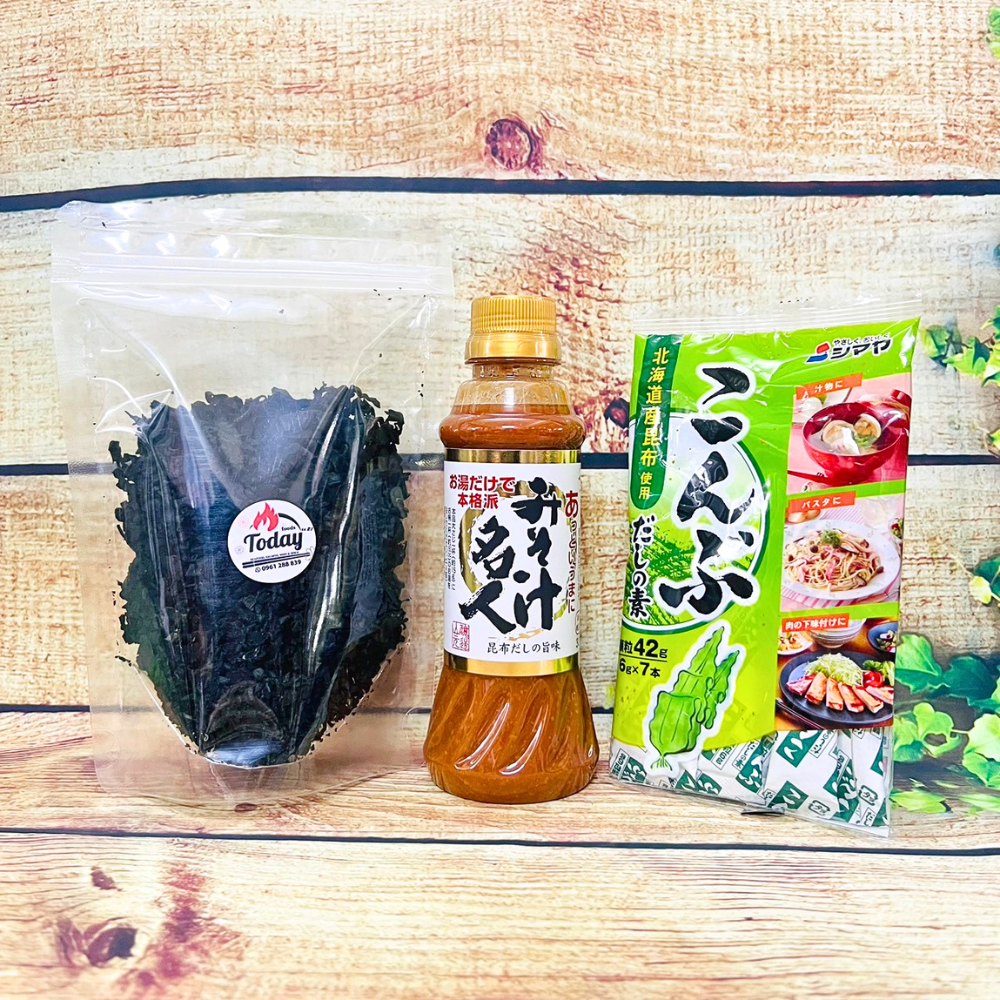 Nguyên liệu nấu súp miso dashi rong biển Nhật Bản
