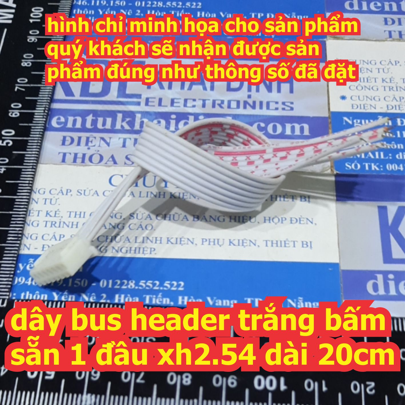 dây bus trắng header 2.54mm xh2.54 bấm 1 đầu dài 20cm 2p/3p/4p/5p/6p/7p/8p/9p/10p kde3289