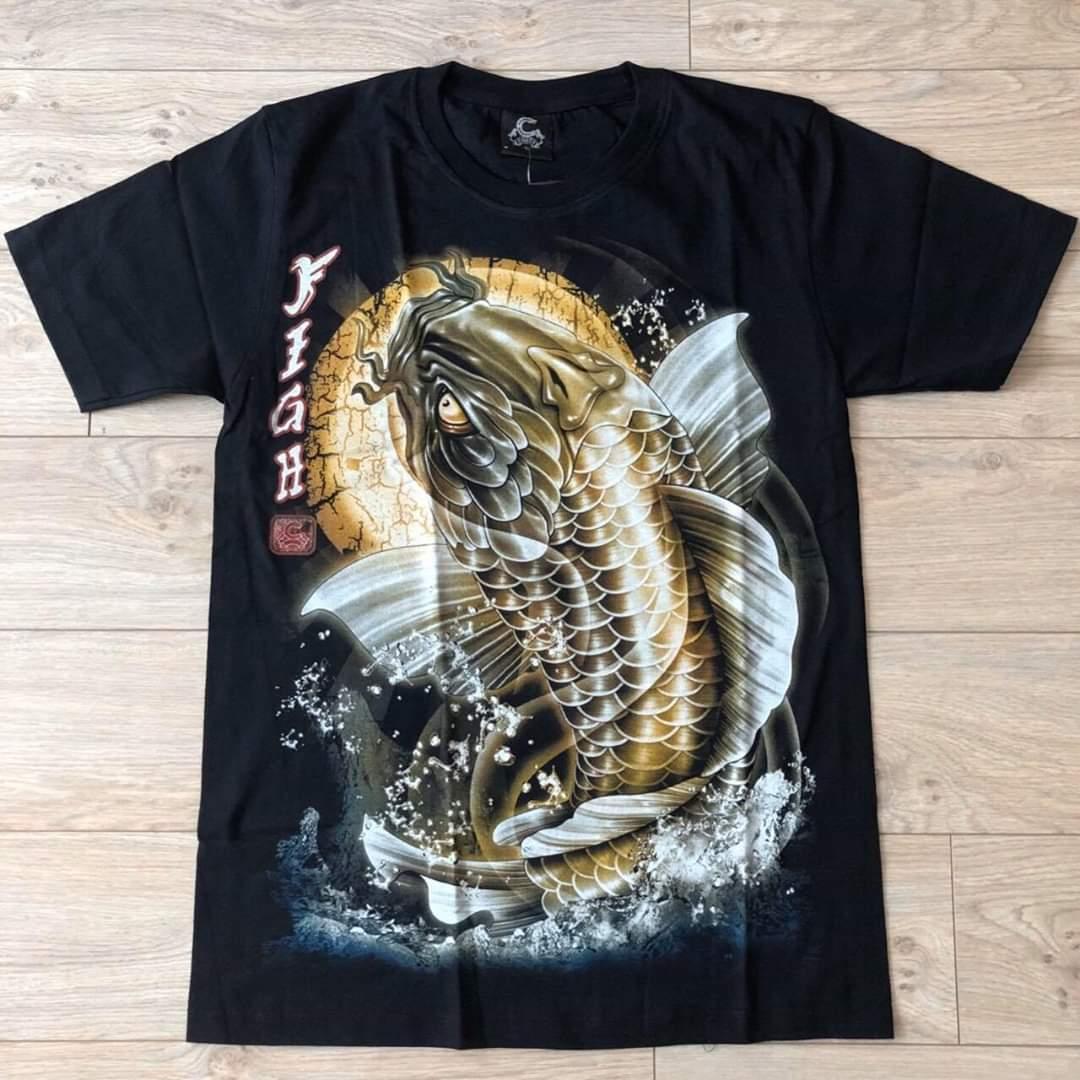 [HCM]Áo thun nam 3D in hình Cá Chép phong thủy không phai màu không dính giặt vải dày mịn mát
