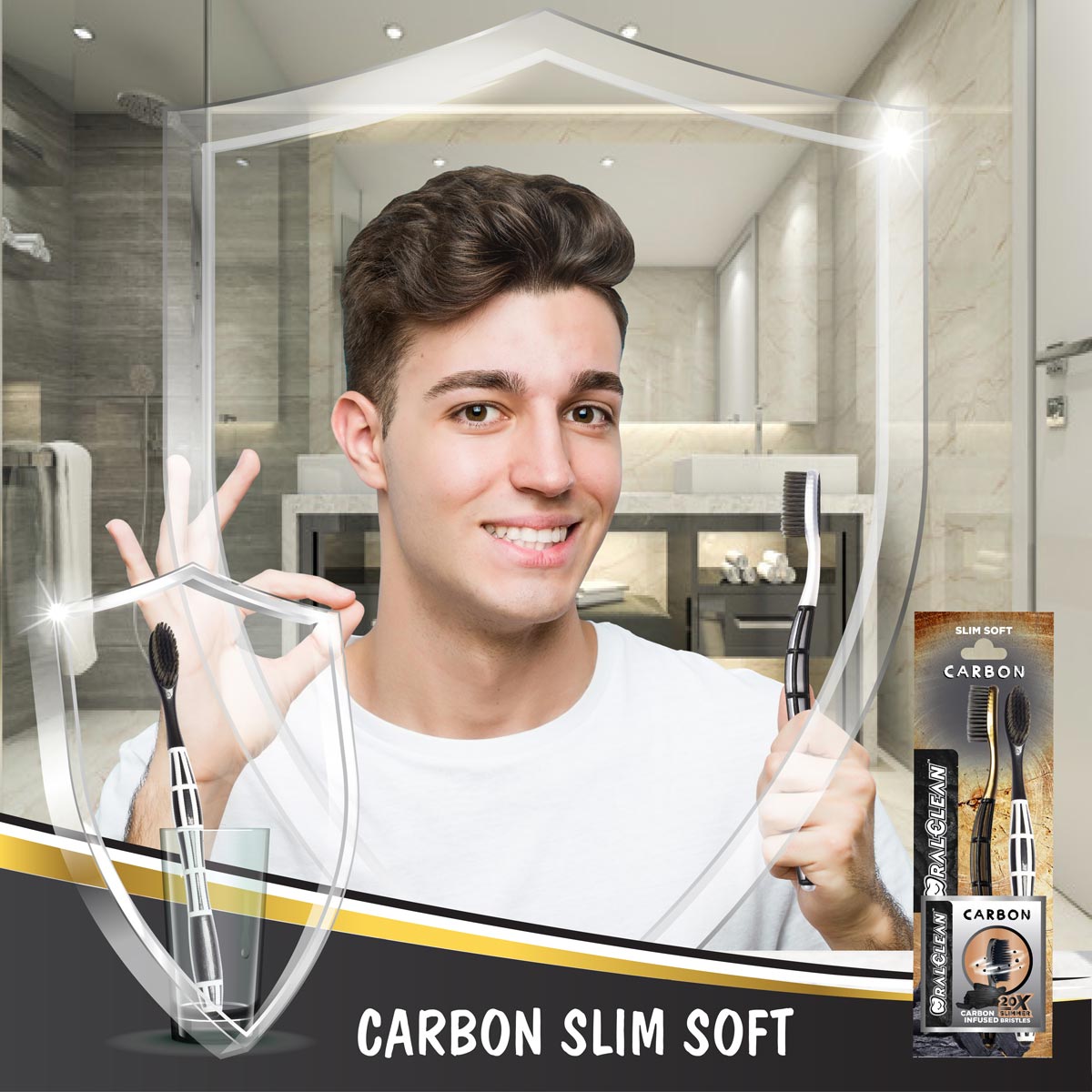 Combo 6 Bàn Chải Đánh Răng Lông Mềm Mỏng OralClean Carbon Slim Soft 20X Slimmer