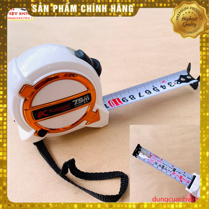 Thước rút, Thước cuộn thép có lỗ ban phong thủy Kapusi Nhật Bản 7.5m