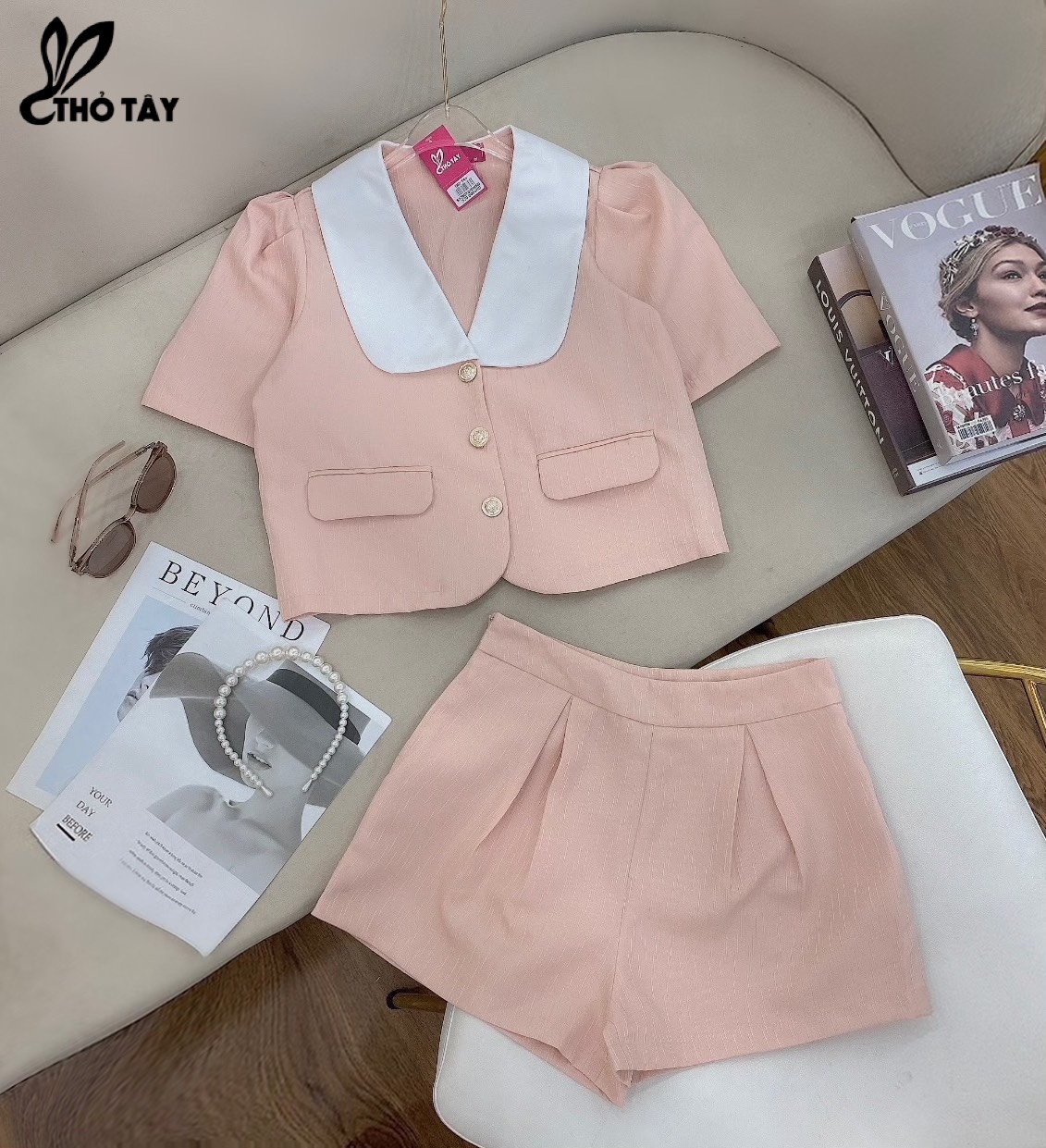 Set Bộ Vest Nữ Cổ Lá - THỎ TÂY S329Cx370