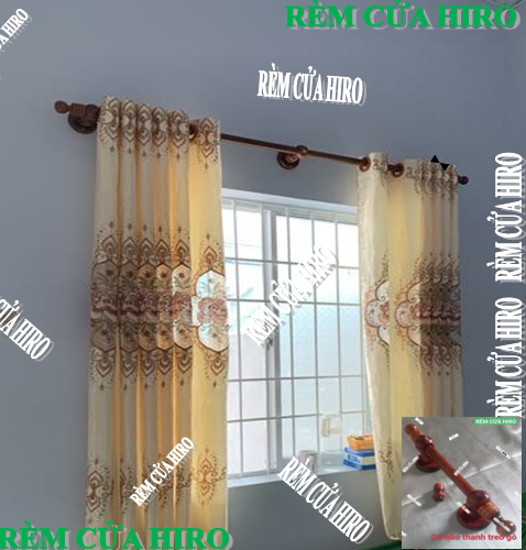 combo thanh treo rèm cửa gỗ 4M đủ phụ kiện