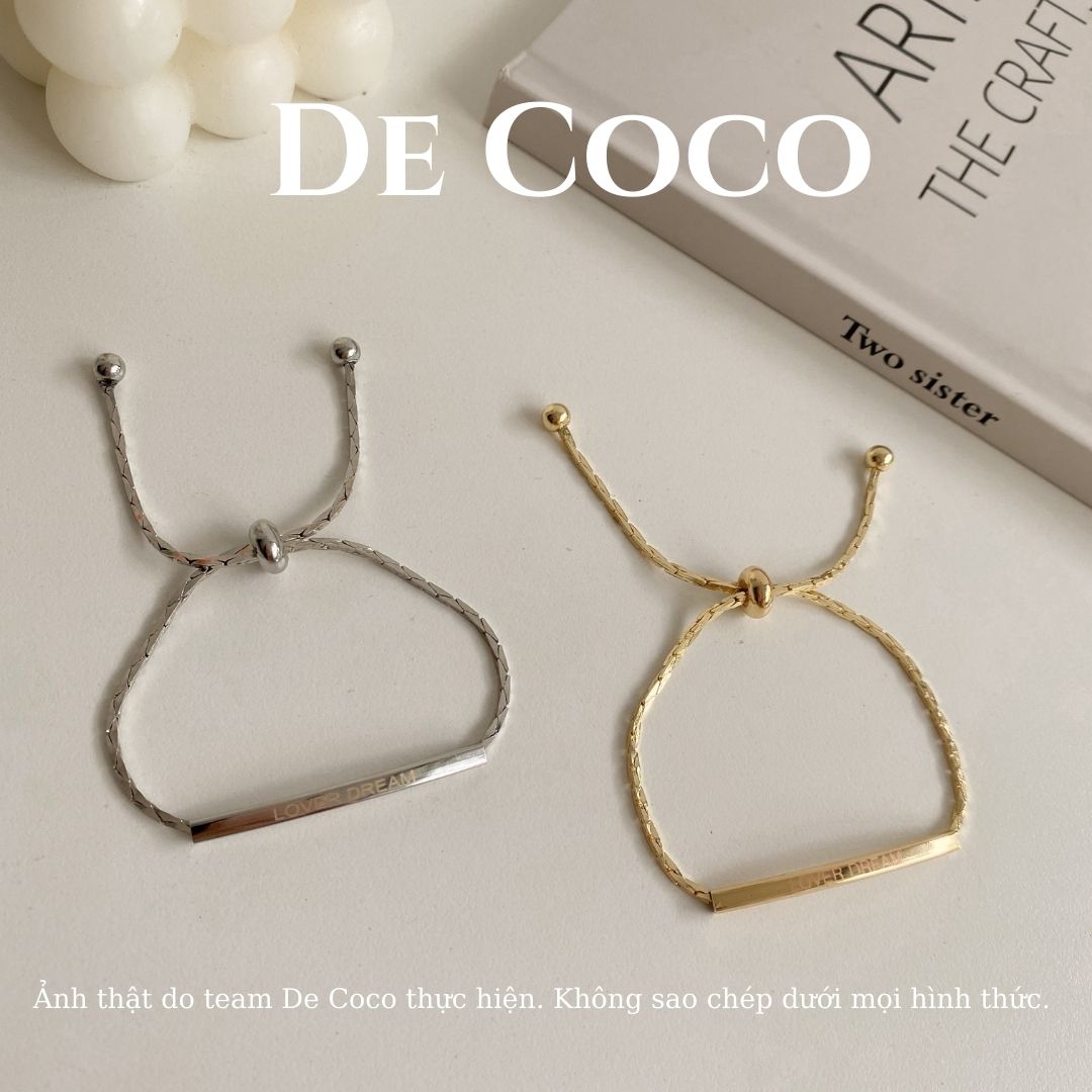 [KHÔNG ĐEN GỈ] Vòng tay nữ, lắc tay gold bar De Coco Decoco