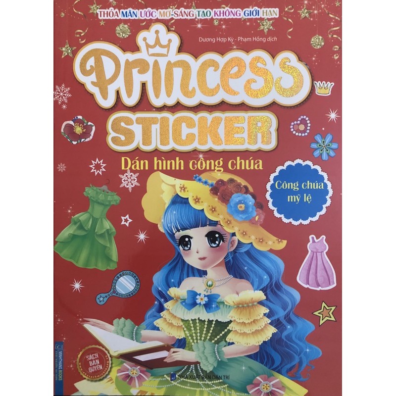 Sách - princess sticker dán hình công chúa - công chúa mỹ lệ