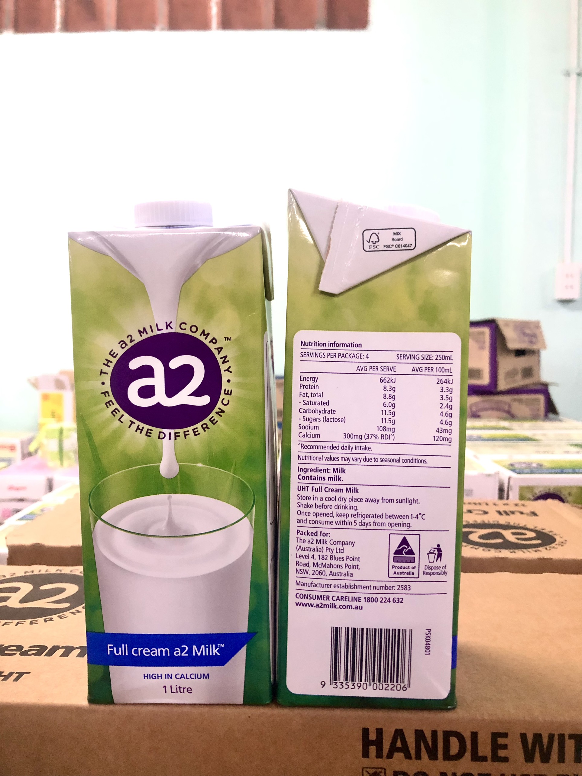 [1 Hộp] Sữa Tươi A2 Nguyên Kem 1L - Nhập Khẩu Úc