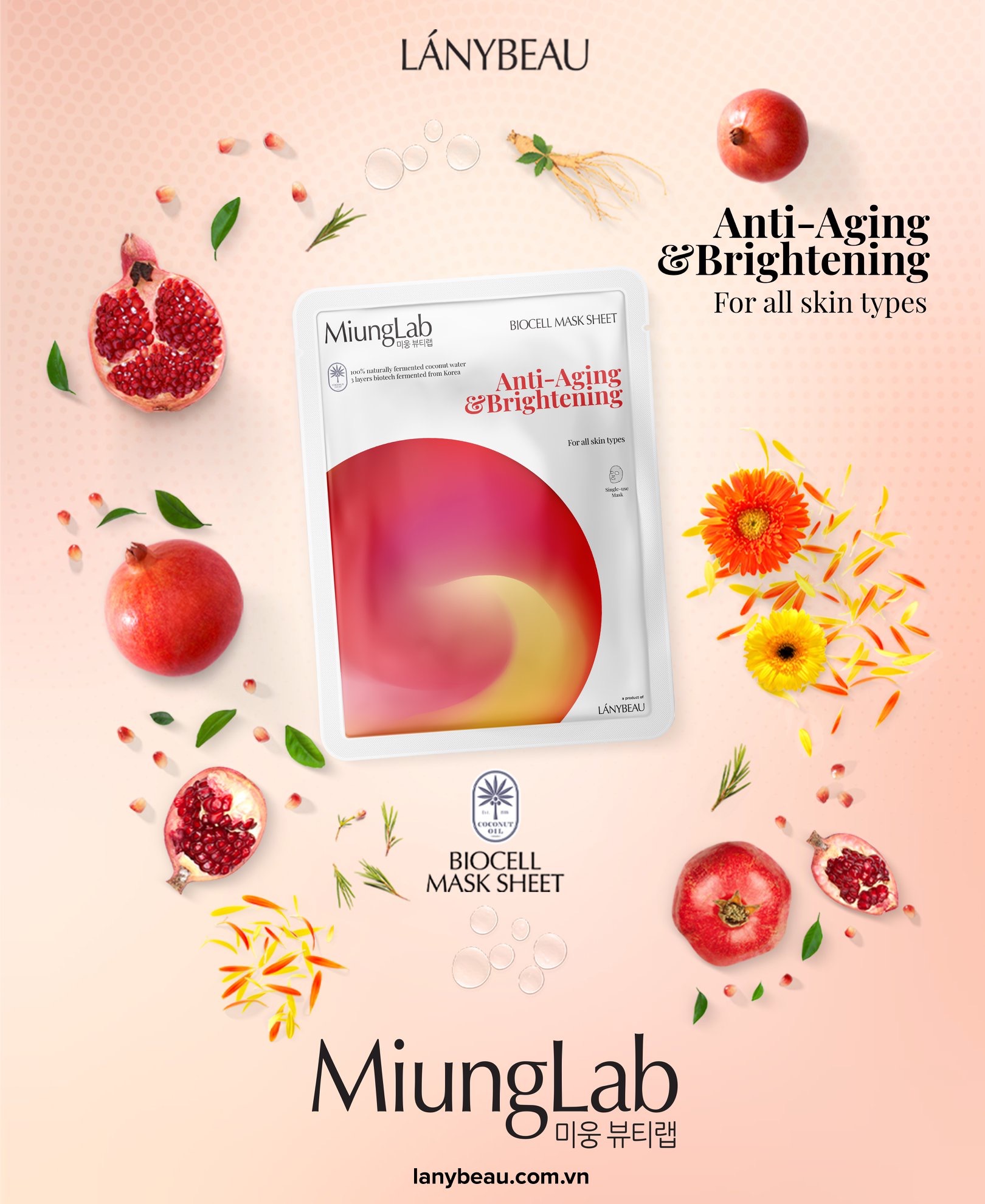 [HCM]MẶT NẠ DỪA TƯƠI MIUNG LAB COMBO 5 MIẾNG