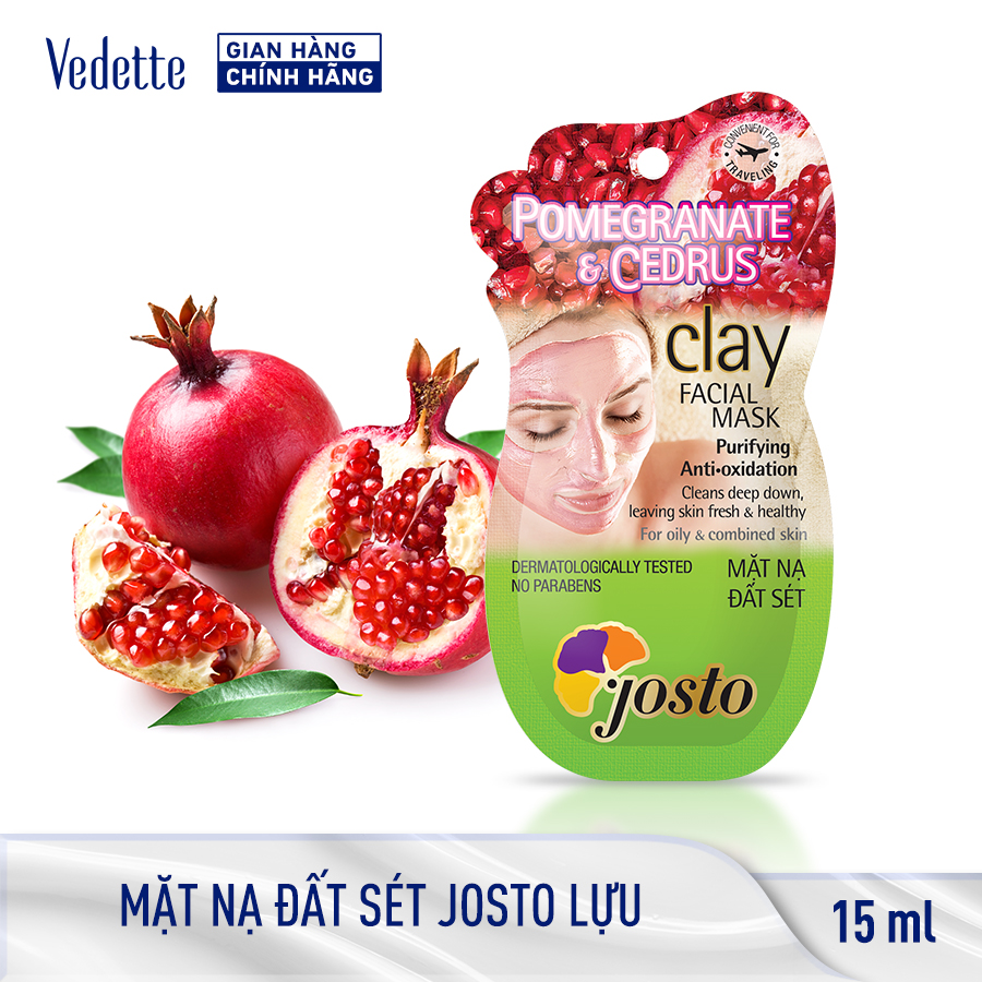 Mặt nạ đất sét Josto Lựu (Pomegrante & Cedrus) 15ml (TPM035)