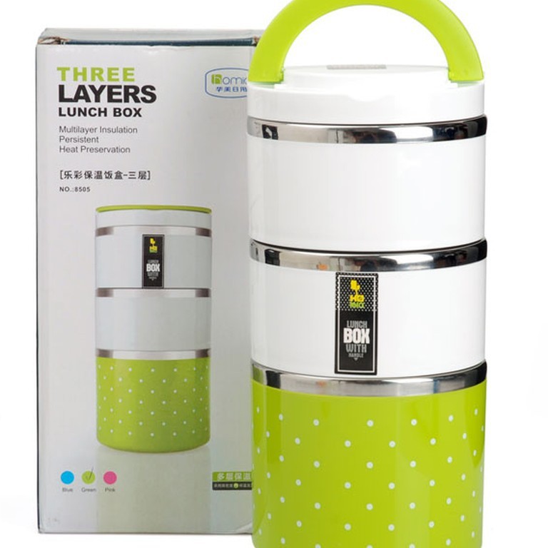 CAMEN ĐỰNG CƠM 3 NGĂN - CAMEN - hộp đựng cơm 3 tầng inox cao cấp - giữ nhiêt- sang trọng - có quai cầm tiện dụng- giá siêu rẻ