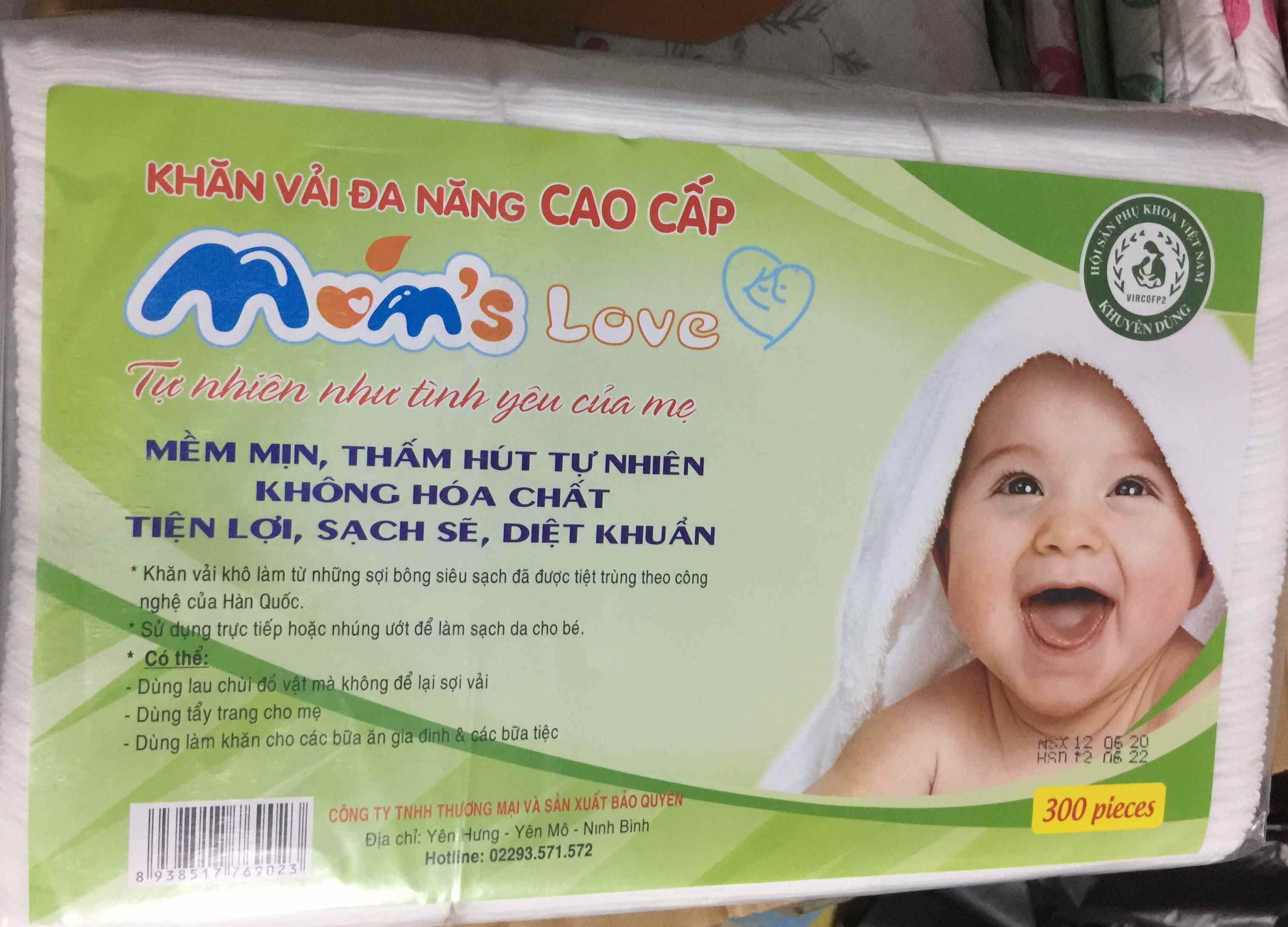 Khăn Lau Đa Năng Moms E 300 Tờ Hàng Chuẩn - Moms E