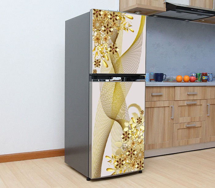 [HCM]Decal dán trang trí tủ lạnh cao cấp - Hoa Ngọc