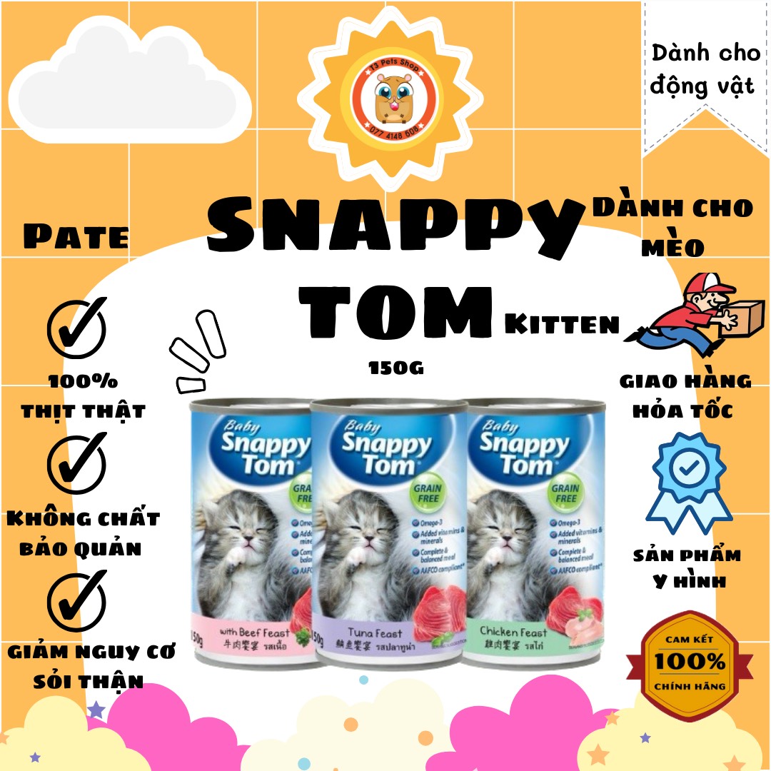 Pate mèo con Snappy Tom 150gr - T3 PETS SHOP