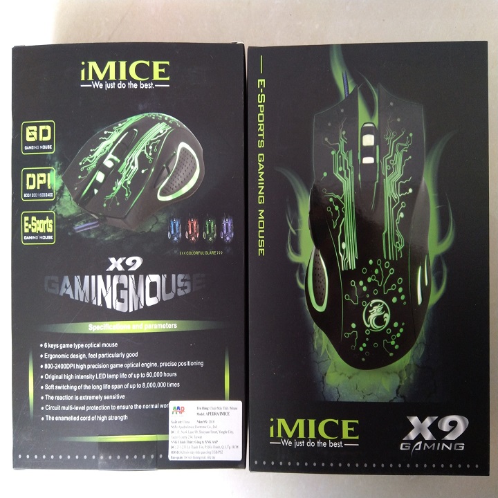 Chuột Gaming Imice X9 Quang Học Có Dây 2400 Dpi