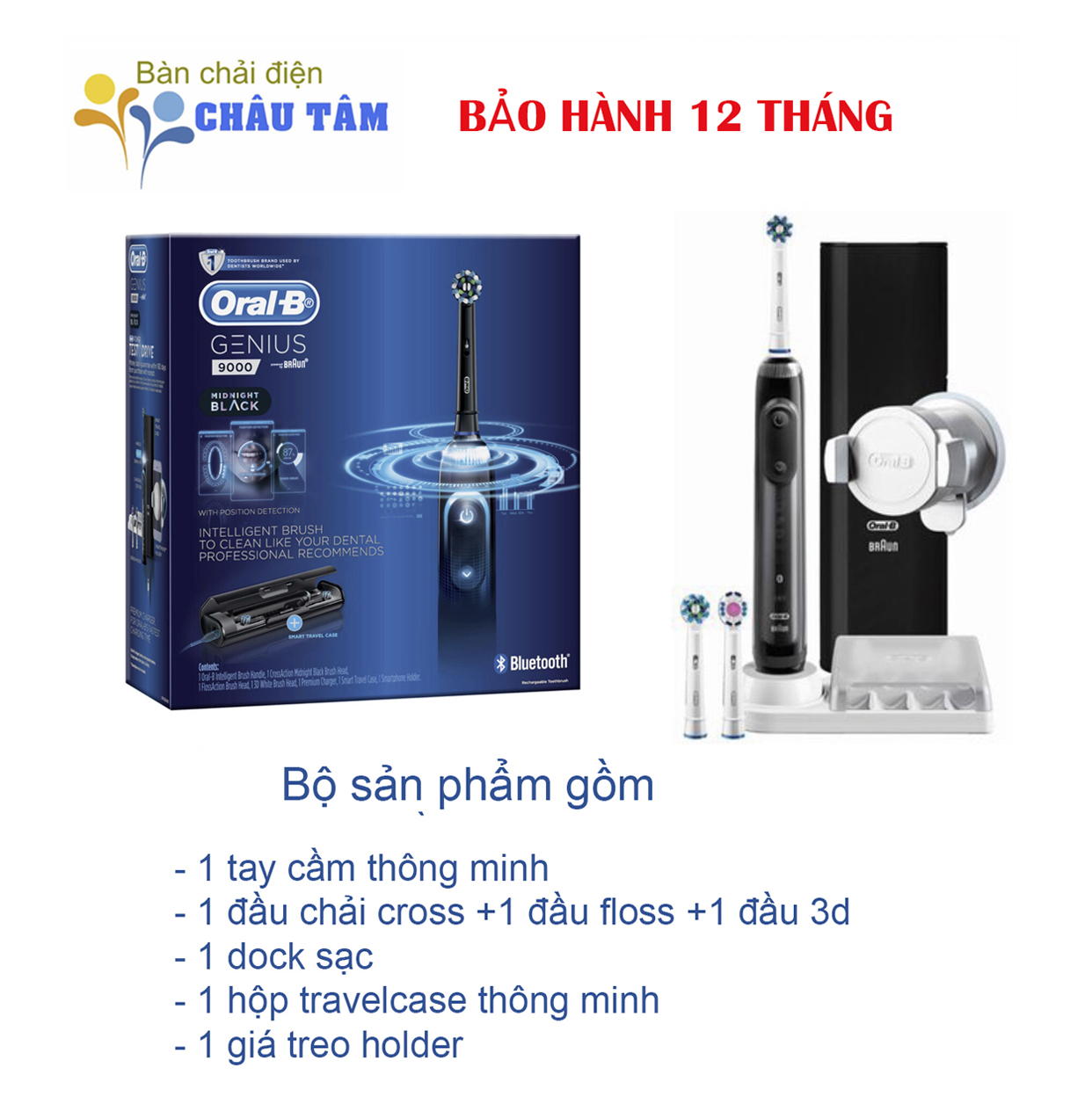 [HCM]Bàn chải đánh răng điện cao cấp Oral-B Genius 9000  )