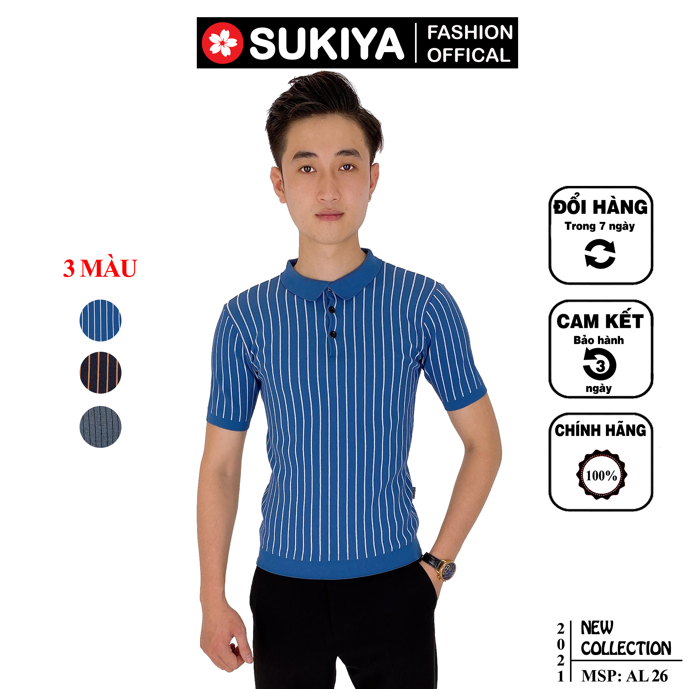 Áo polo nam SUKIYA Hàng cao cấp dệt sợi Mongtoghi AL24