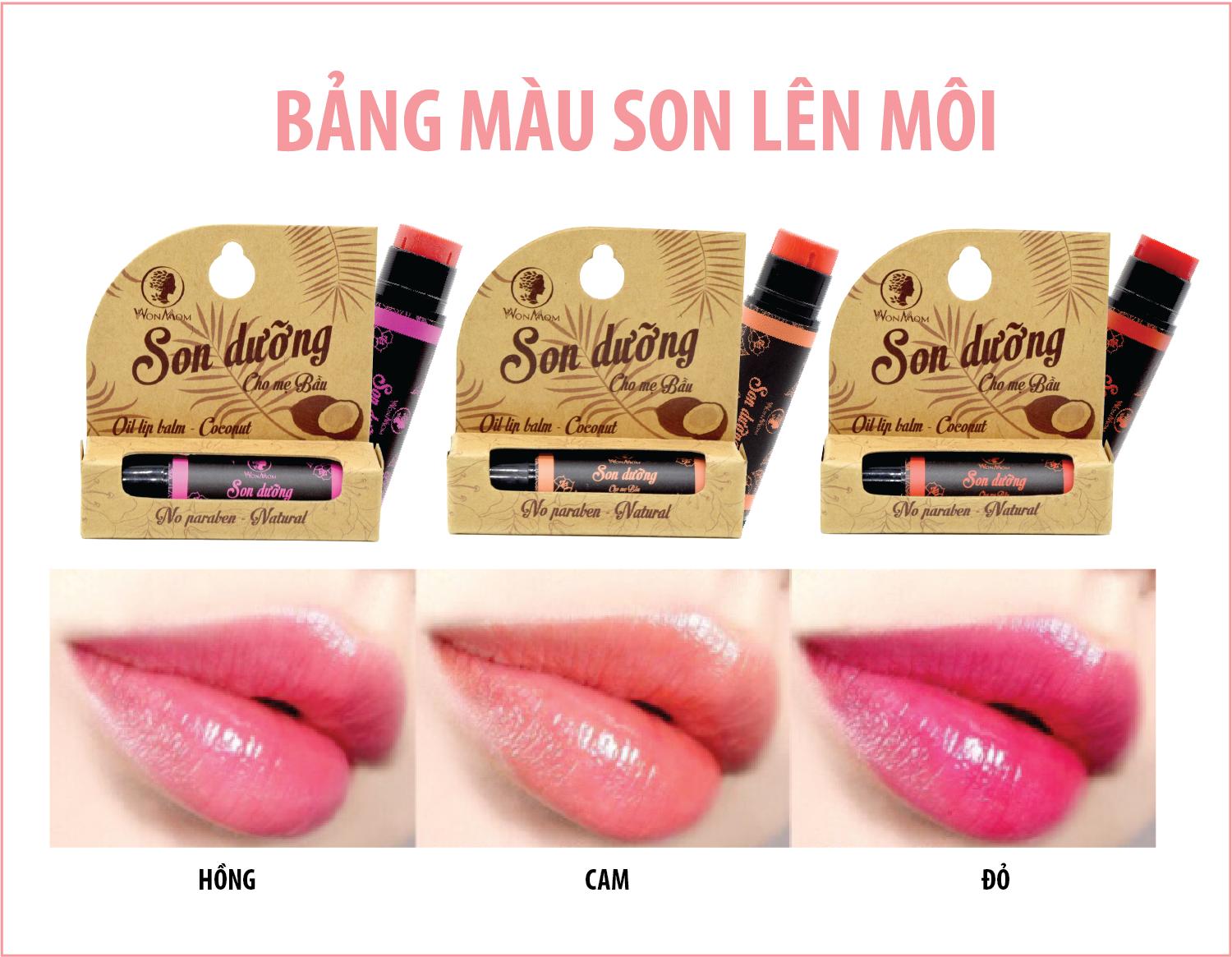 Son dưỡng môi WonMom 5g màu hồng.