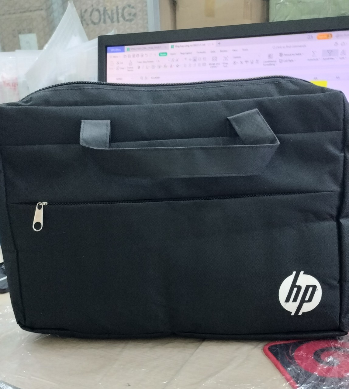 Cặp đựng laptop 15.6 inch dell/hp- túi xách đựng laptop nam nữ cao cấp, dày dặn, màu đen