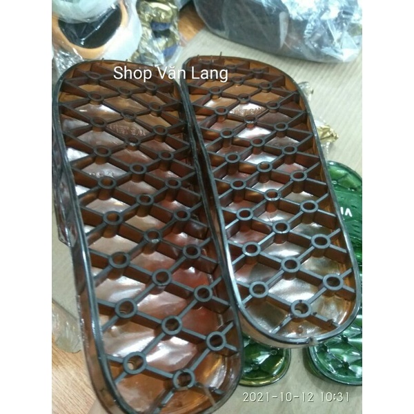 Dép nhựa lỗ Vip đi trong nhà, nhà tắm, văn phòng màu nâu và xanh