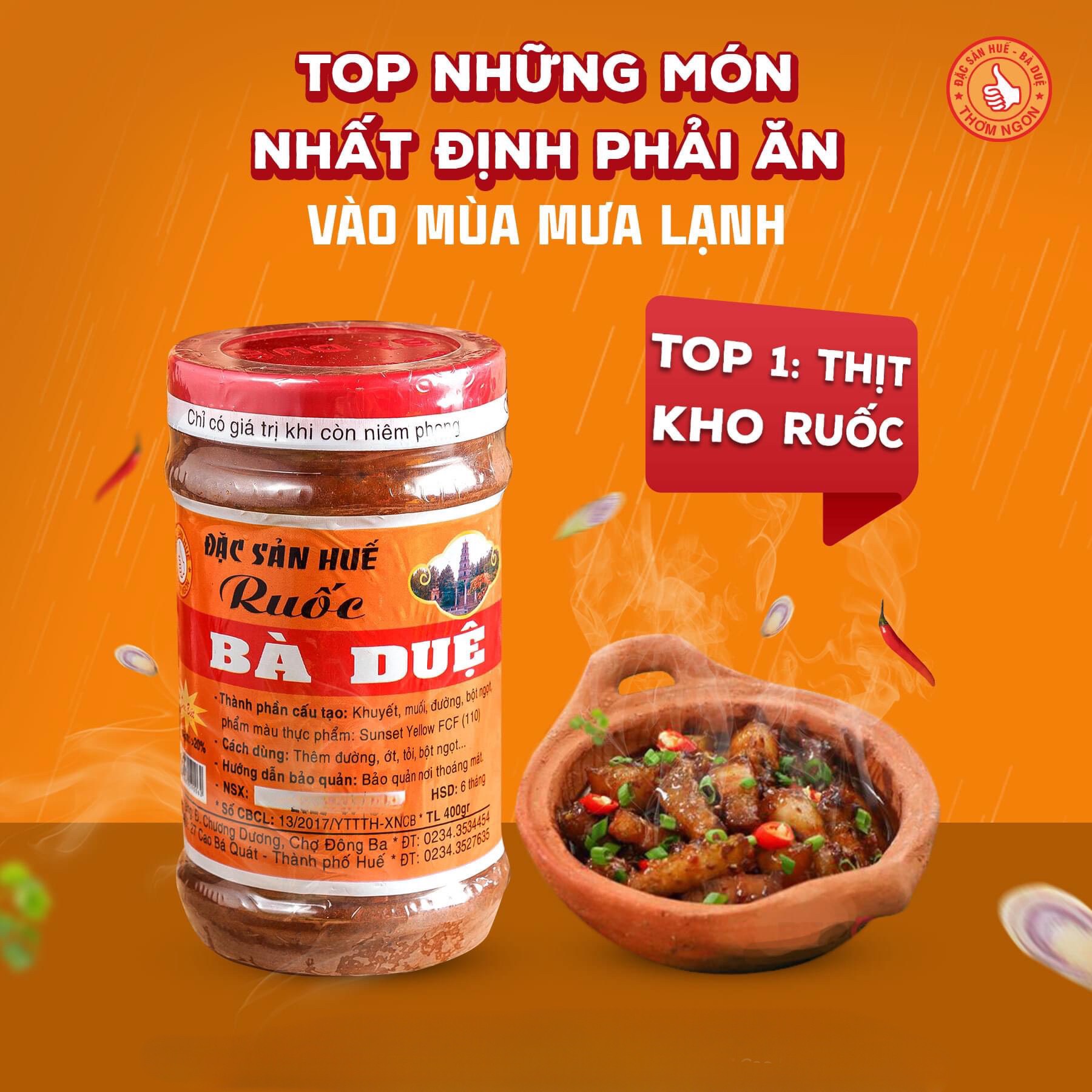 MẮM RUỐC DÌ CẨN ĐÀ NẴNG 500G/BÀ DUỆ HUẾ 400g