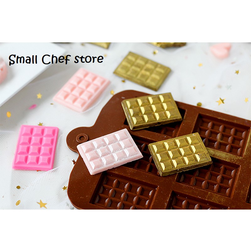 Khuôn silicon làm thạch socola thanh ô vuông